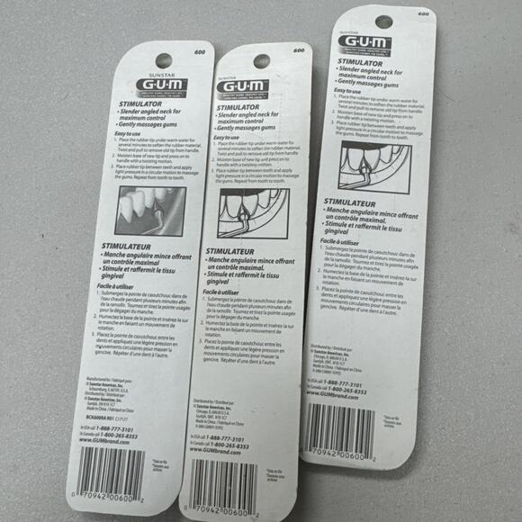 Sunstar GUM Stimulator #600 Lot of 3, for Healthy, Firm Gums. - Picture 4 of 6
